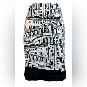 Van Heusen Monochrome Architectural Print Pencil Skirt